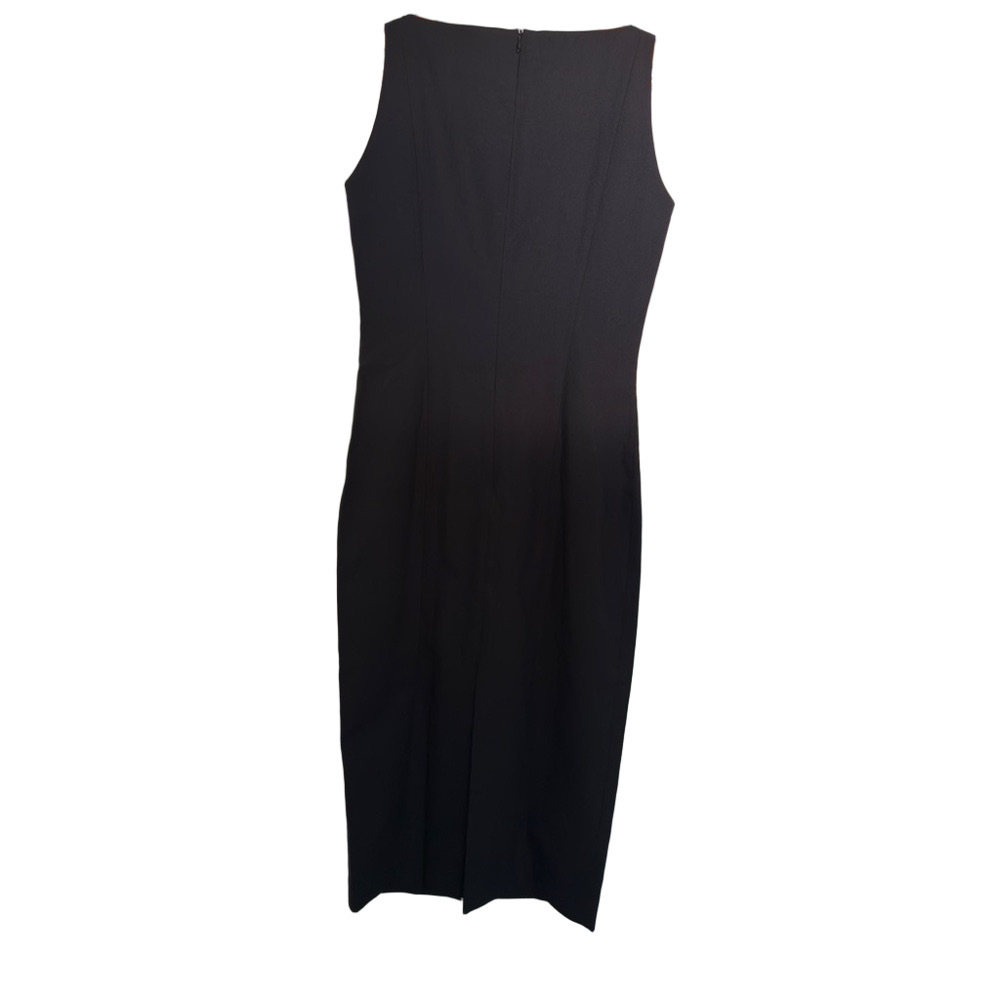 Zara basic Black boat beck Bodycon Midi Dress size small - Picture 3 of 5